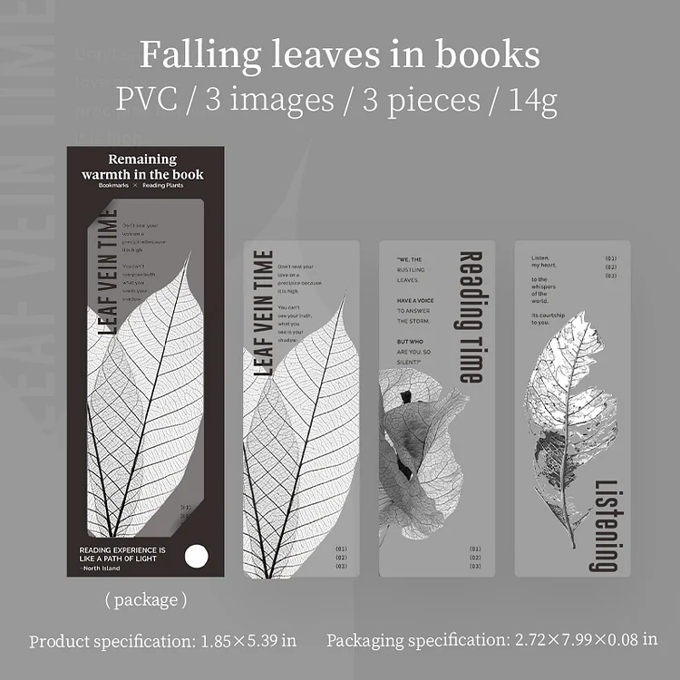 Journalsay 3 Sheets The Book Remains Warm Series Vintage Flower Landscaping PVC Bookmarks