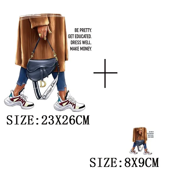 Pretty Girls Thermal Sticker On T-shirt DIY Washable Iron On Transfers For Clothing Fashion Design Appliqued On Clothes Patches