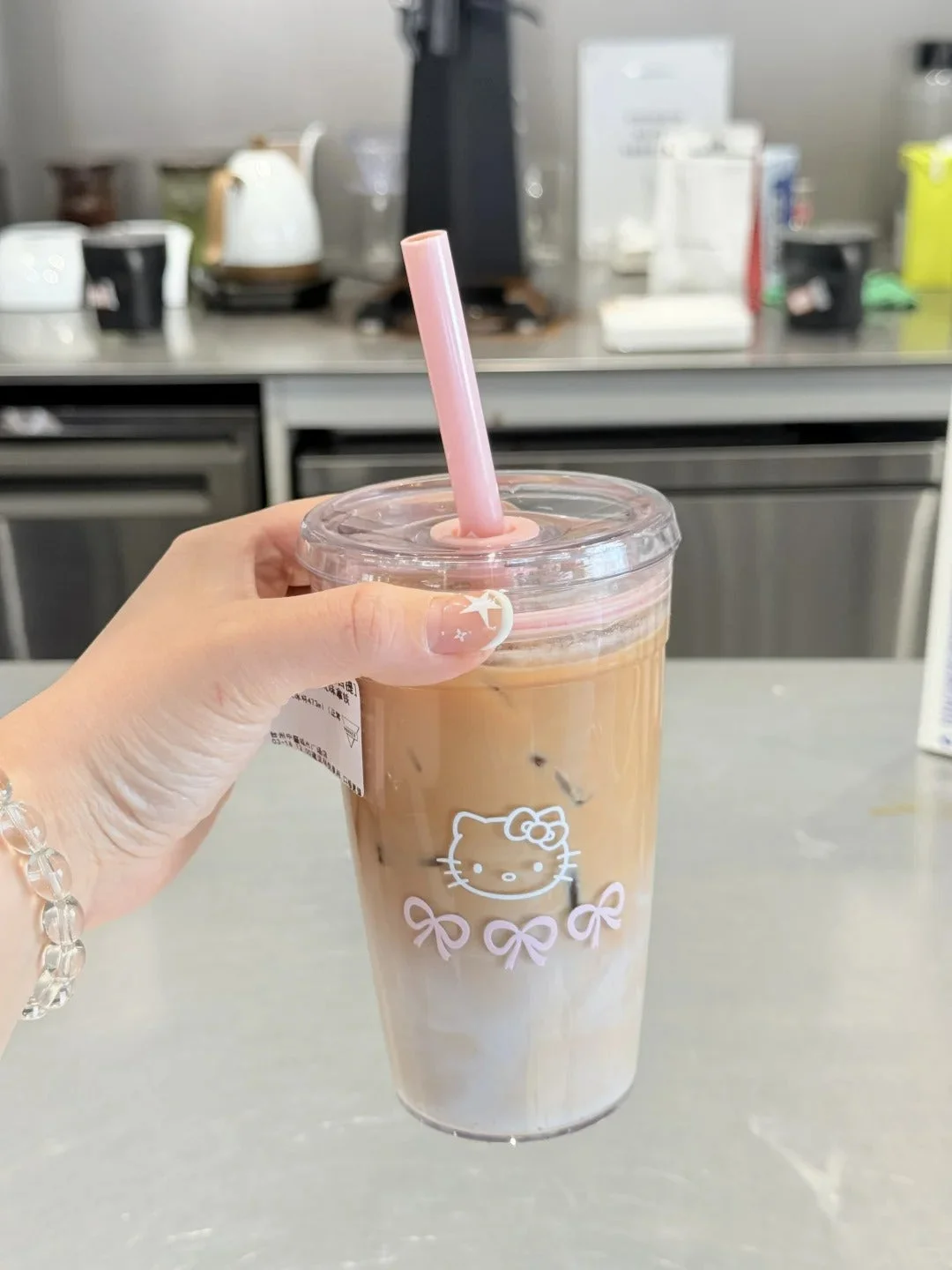 Kitty Straw Cup Water Bottle 450ml