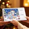 Turtle Diamond Art Monthly Flip Tabletop Calendar January 2027 - December 2028 Small Desktop Calendar Planner 24 Months for Living Room Bedroom Office Desk Gift Giving