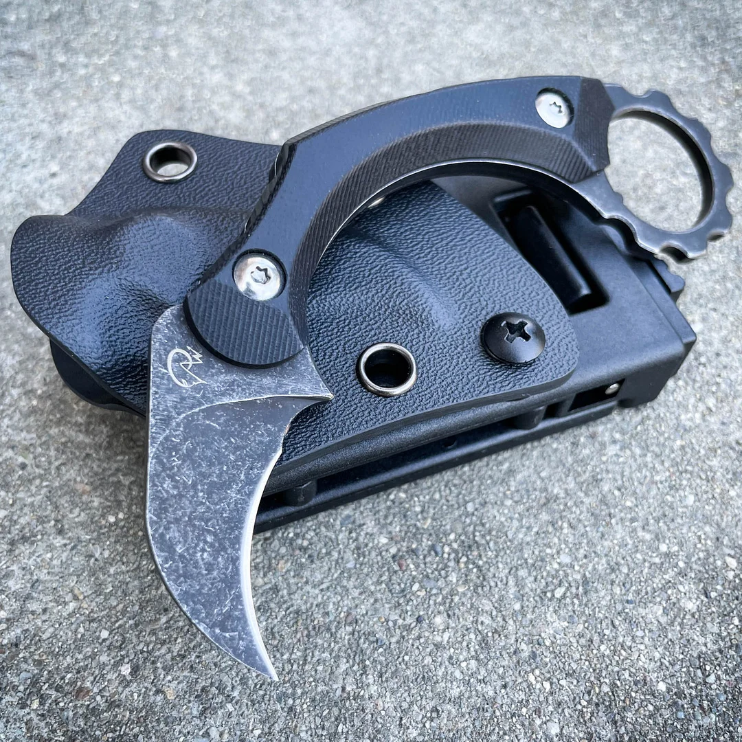 4.9" Stonewash Karambit Combat Talon Fixed Blade Knife