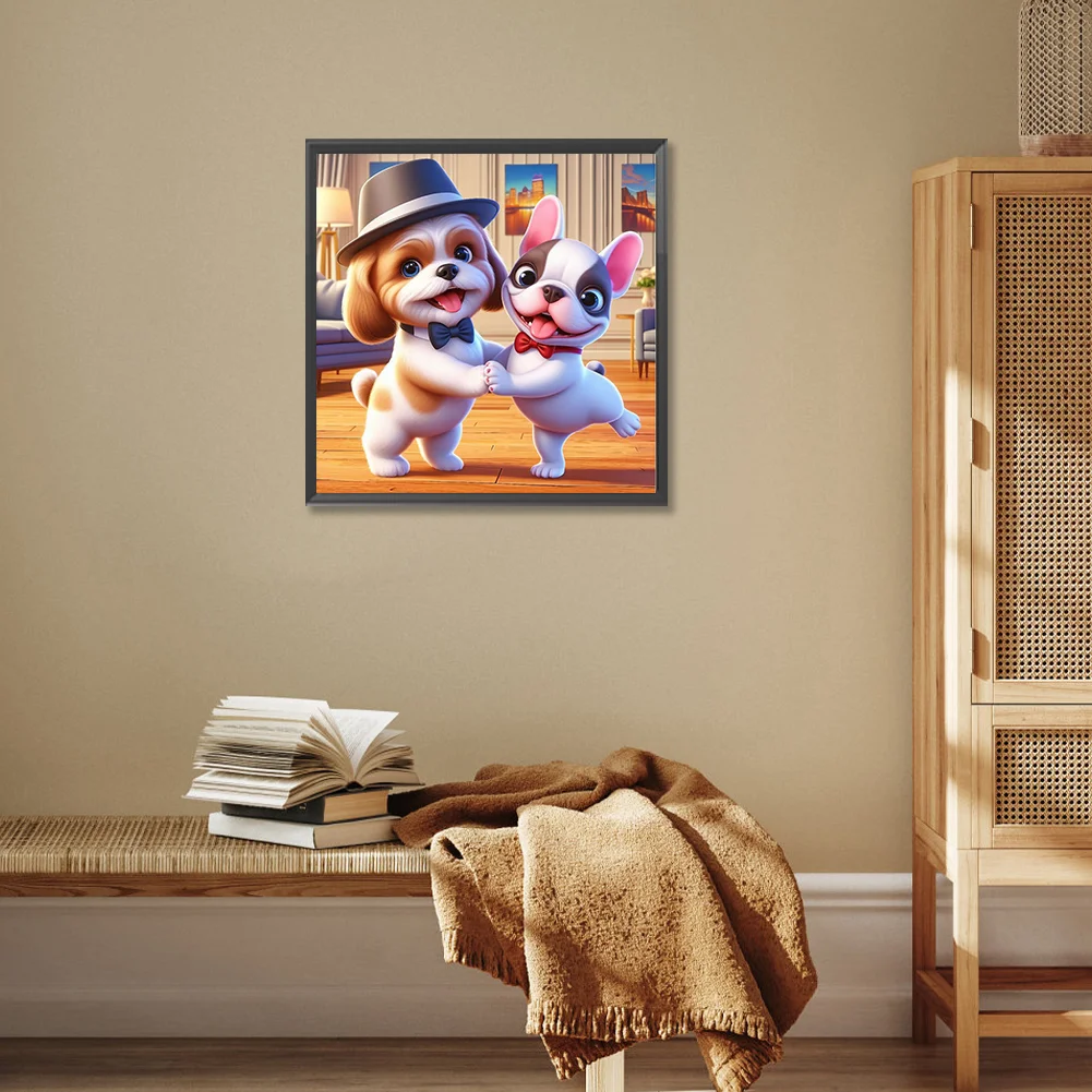 Full Round Diamond Painting 30*30cm - Puppy Buddy