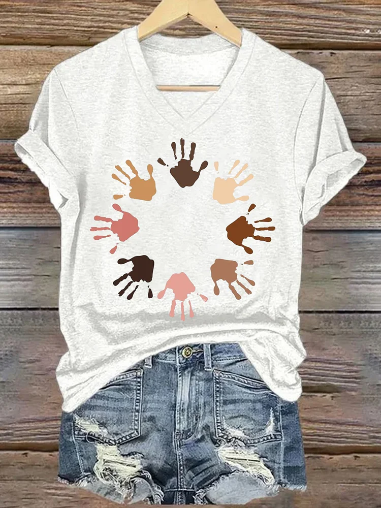 Women's Equality Solidarity and Friendship Print Cotton Long Sleeve T-Shirt 