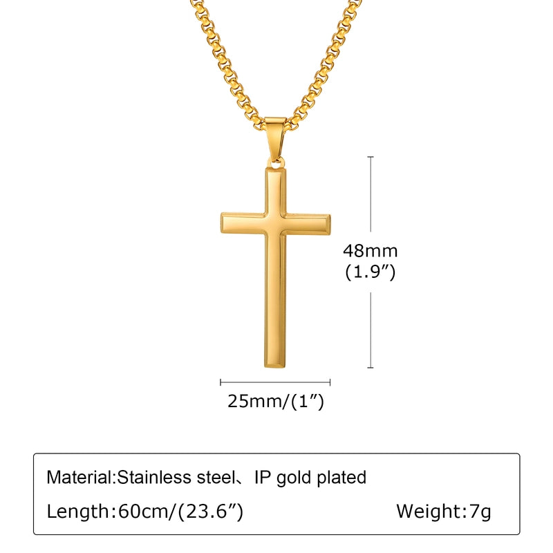 Basic Minimalist Cross 304 Stainless Steel Polishing Men's