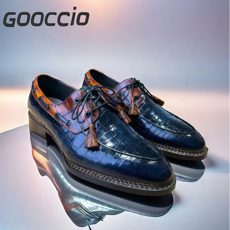 MY195 Crocodile Leather Dress Shoes/Derby Shoes For Men GOOCCIO   