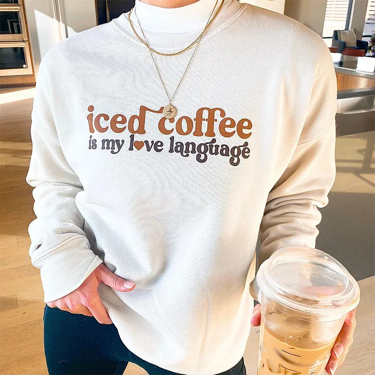 Xsxweb American Retro Coffee Lover's Sweatshirts Women Long Sleeve Loose Crewneck Thick Sand Pullovers Letters Printing Casual Jumper
