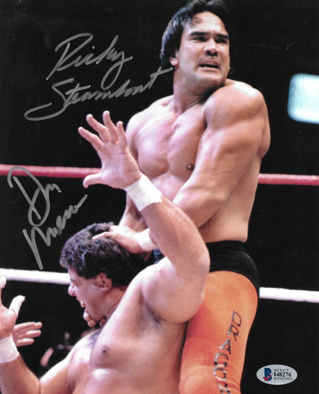 Don Muraco Ricky Steamboat Signed 8x10 Photo Poster painting BAS Beckett COA WWE Picture Auto'd