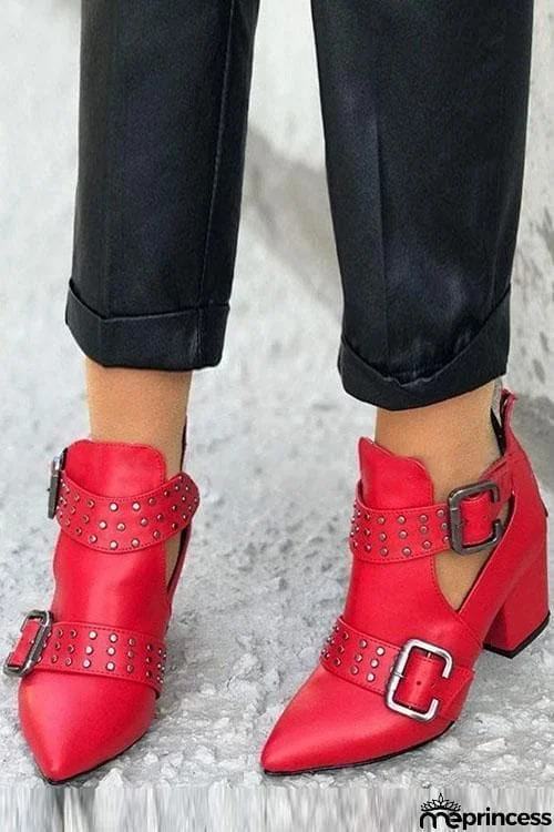 Rivet Buckle Pointed Lintin Martin Boots