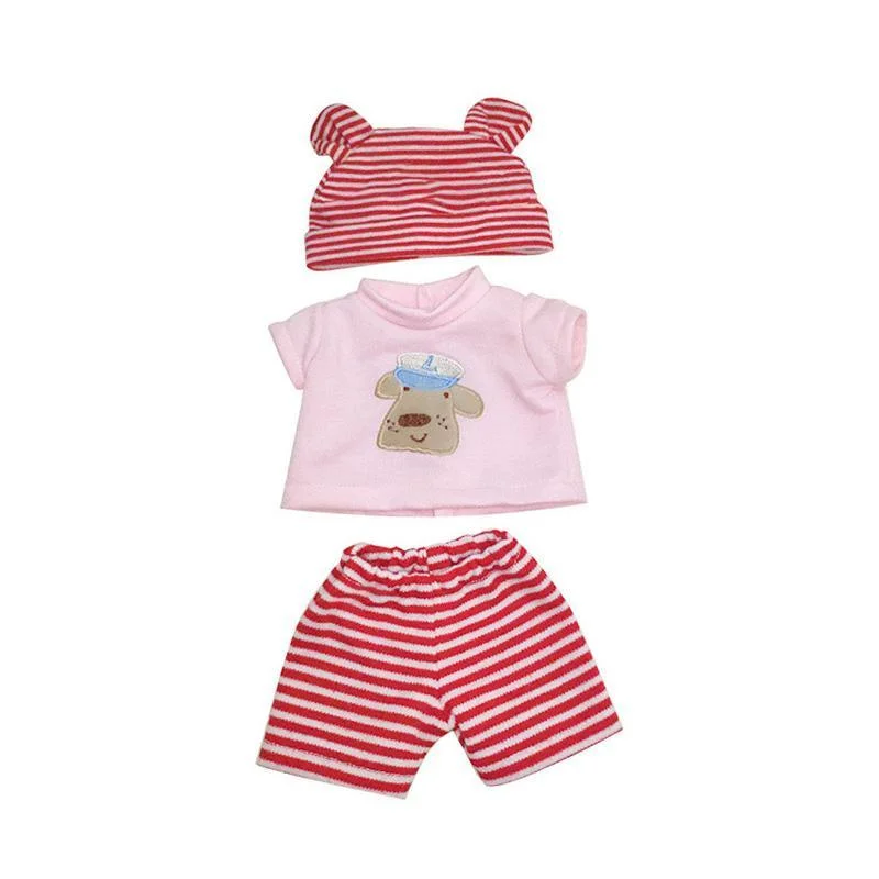 3 Pcs Striped Clothes Suit for 12'' Mini Reborn Baby Doll