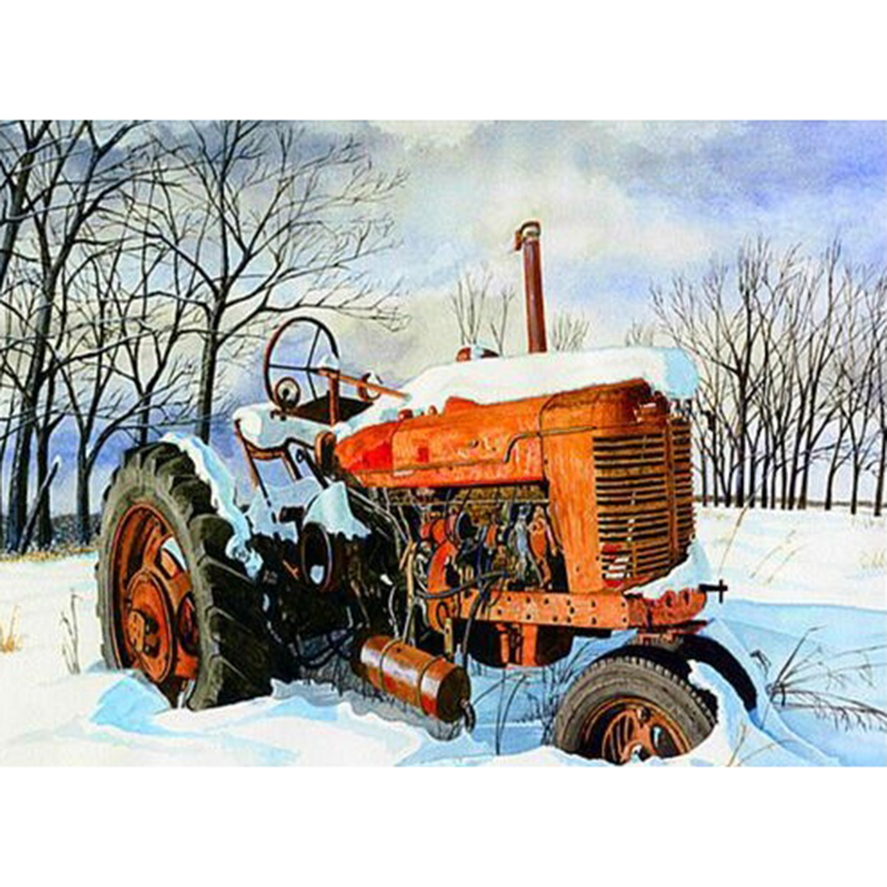 

Winter and Car - Round Drill Diamond Painting - 30*40CM, 501 Original