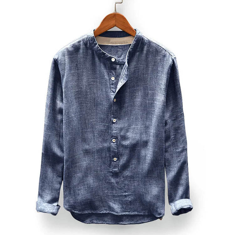 Provence Linen Cotton Long-Sleeve Shirt