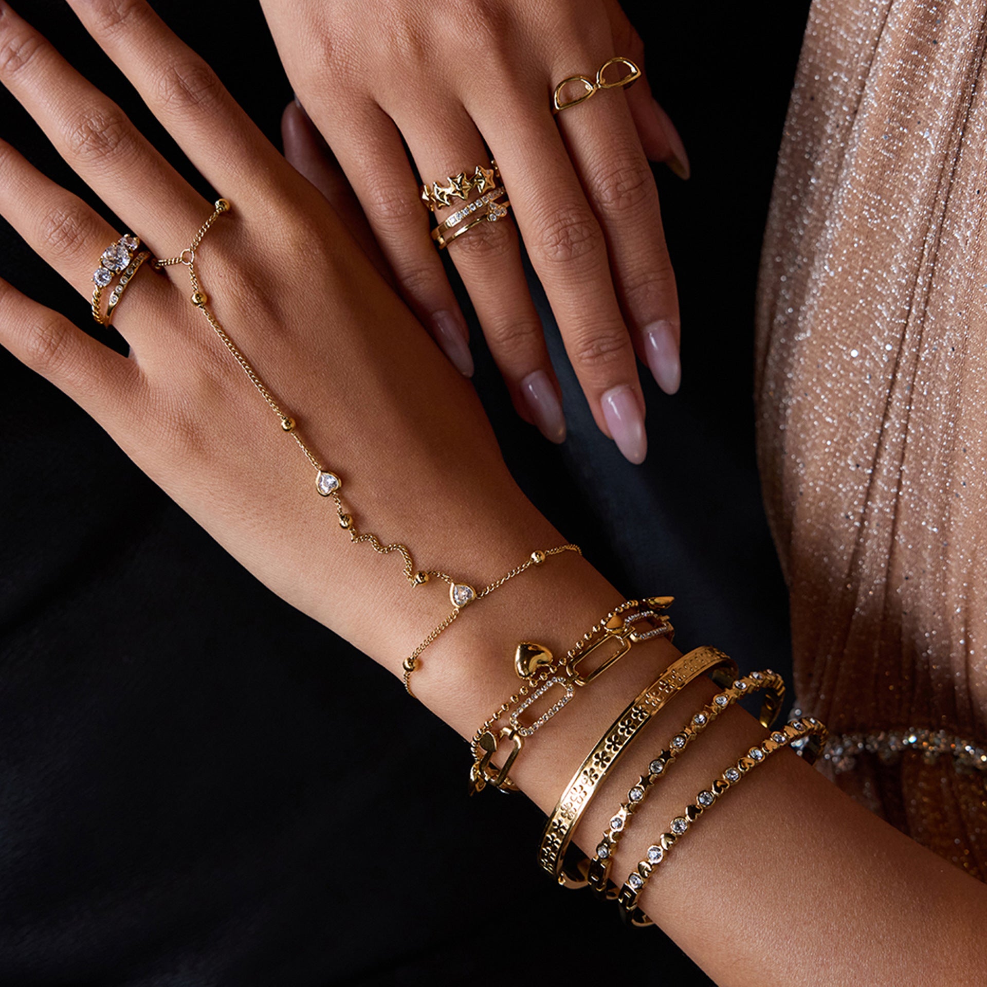 Jie Ding Stainless Steel Love Bracelet 18K Gold Hand Jewelry Titanium Steel