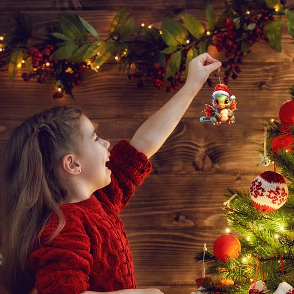 Statue Of Baby Dragon Acrylic Handmake Dinosaur Figurines Cartoon (Light Green)