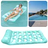Inflatable Pool Float Lounger with Headrest PVC Air Mattress for Lake Beach