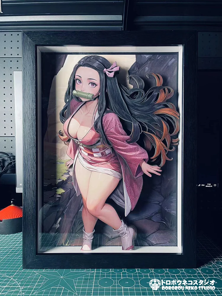 Dorobou Neko Studio - Demon Slayer: Kimetsu No Yaiba DSMG-062 Nezuko Kamado 3D Decorative Painting Scene (Adult 18+)-