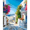 Santorini Blooms Full 11CT DIY Stamped Needlework Embroidery Kit 15.74x19.68inch Embroidery Needlepoint Starter Kits Cross Stitch Art and Crafts Kits for Beginners Adults Home Decor