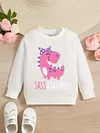 Kid Baby Girl Cute Sassy Dinosaur Graphic Print Sweatshirt