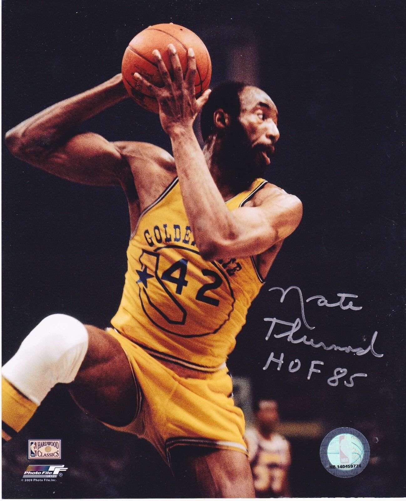 NATE THURMOND GOLDEN STATE WARRIORS HOF 85 ACTION SIGNED 8x10 Photo Poster painting