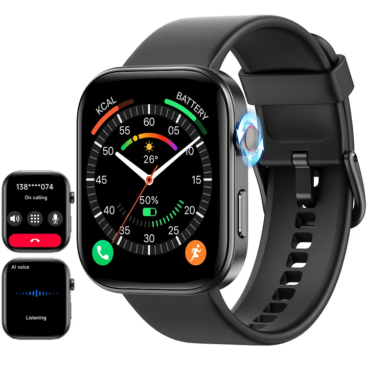 ENOMIR Smart Watch for Women iPhone & Android,1.99" AMOLDE Screen 3ATM Waterproof Fitness Watch with Answer/Make Call AI Voice,24H-Heart Rate/SpO2/BP Monitor,120+ Sports Modes