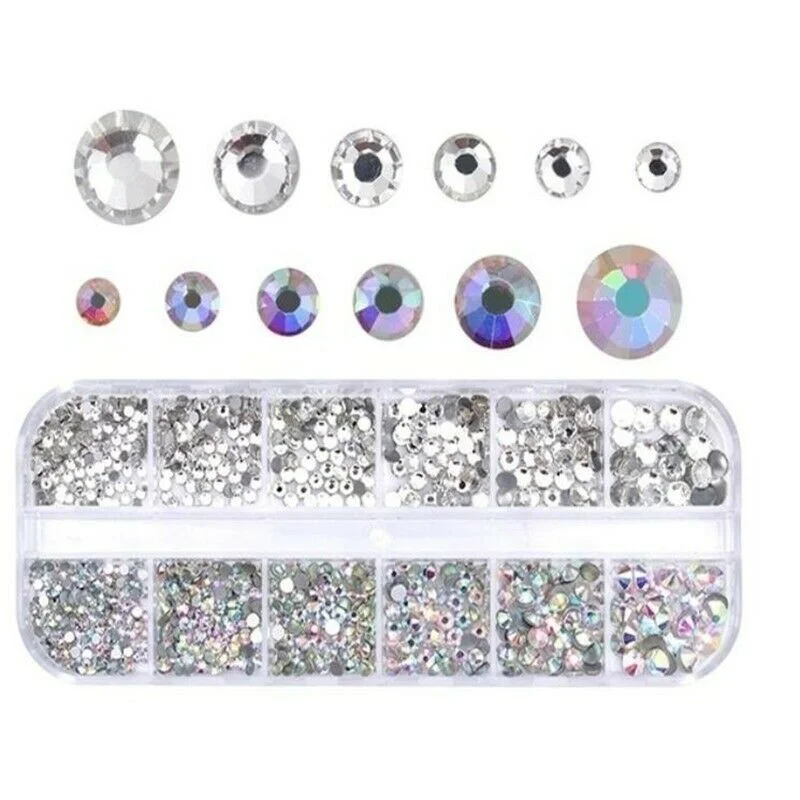 1 Box 3D Nail Art Rhinestone Nail Crystal Diamond Glitter Jewelry Glass Diamond Gem DIY Nail Art Decorations Nails Accessories