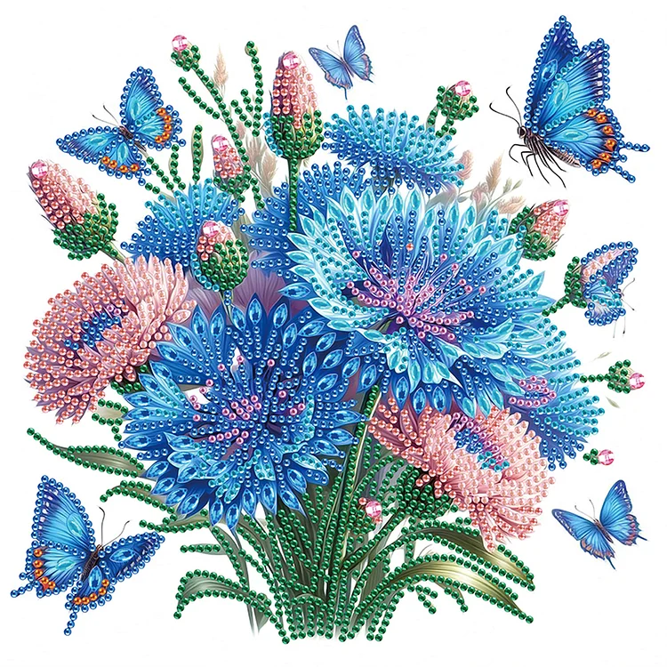Flowe Butterfly - Partial Drill - Special Diamond Painting(30*30cm)