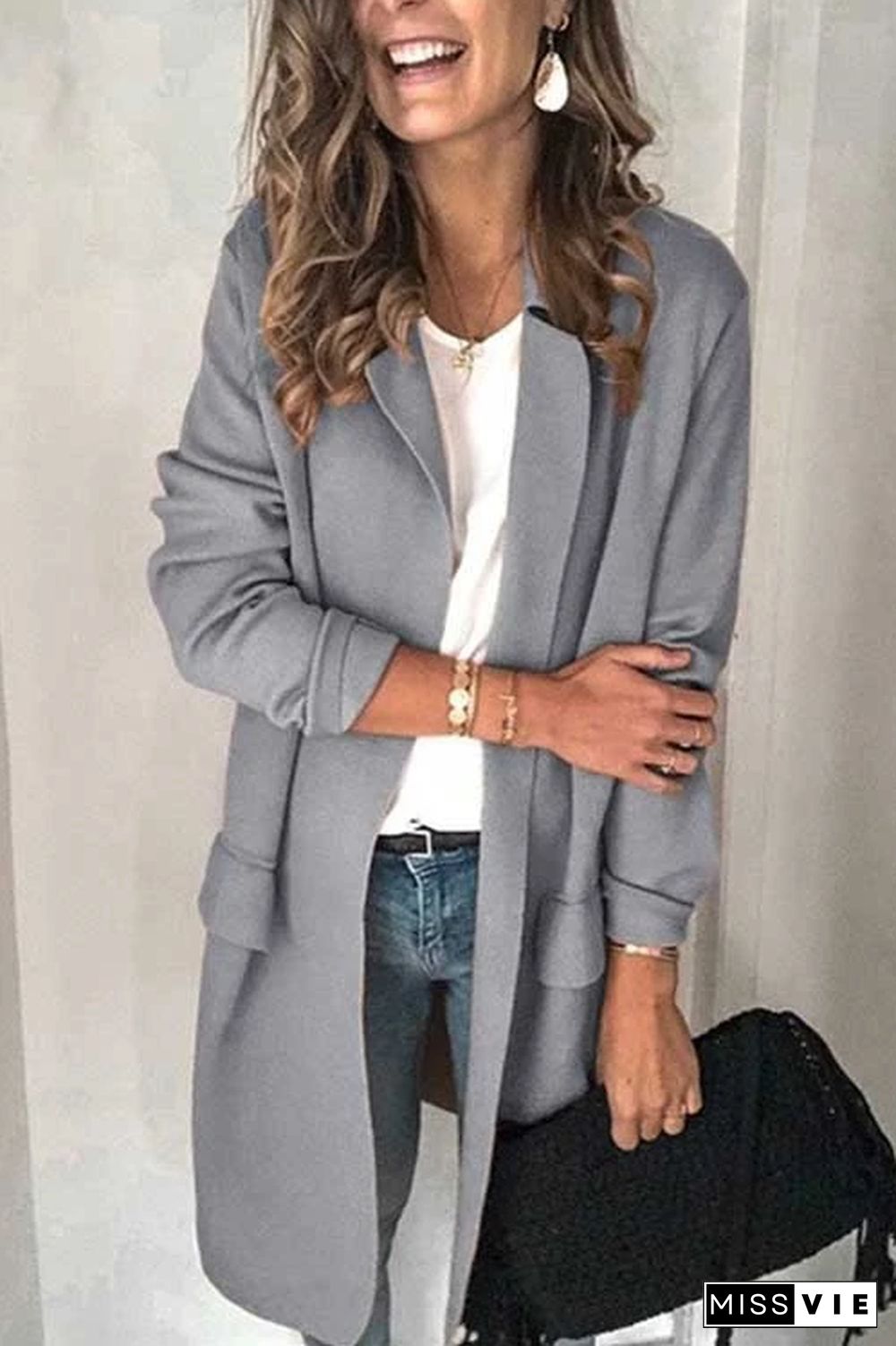 Lapel Long Overcoat Leisure Suits