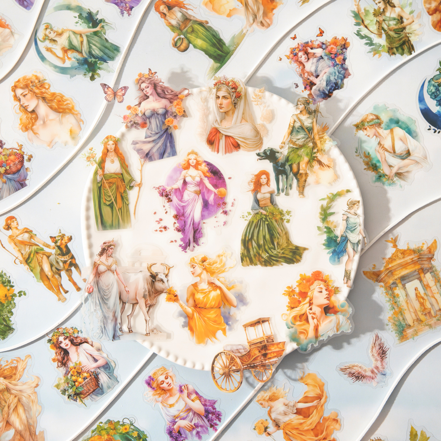 PET 스티커 - 유럽 여신 시리즈 부족 캐릭터 꽃