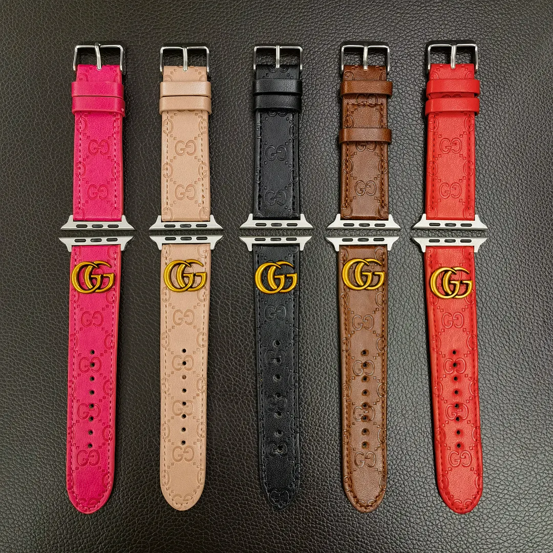 OPHIDIA GG Metal Monogram Gucci Leather Apple Watch Band