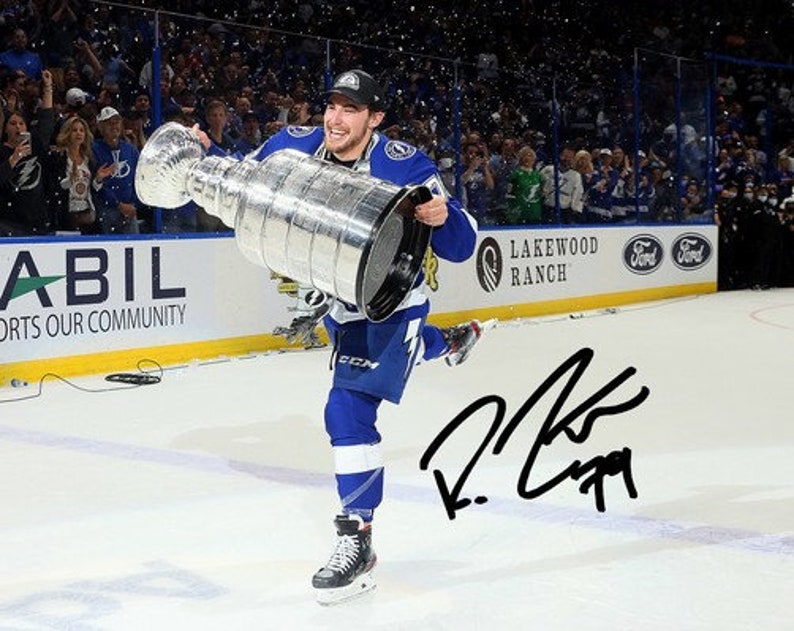 Ross Colton Signed Photo Poster painting 8X10 rp Autographed NHL Tampa Bay Lightning Champs