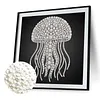 DIY Pearl Painting Jellyfish for Home Wall Decor(25x25cm)