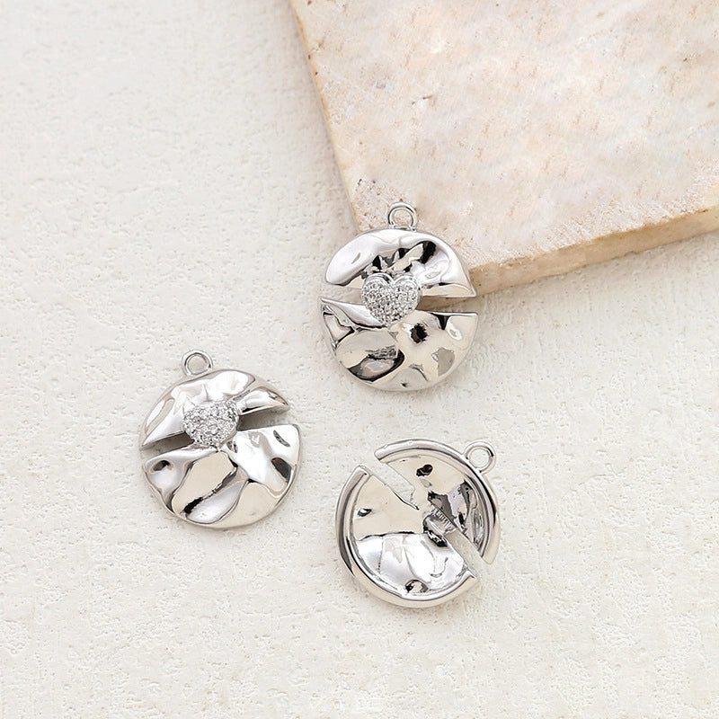 1 Piece Copper Zircon Irregular Pendant