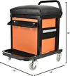 AA041&reg; Padded Heavy Duty Creeper Seat with Extra Storage, 300 Pounds Capacity Mechanics Chair with Drawers, Orange Tool Box Chair with 4 Pieces 2-1/2" Swivel Casters
