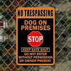 No Trespassing Dog On Permises Stop Keep Gate Shut Do Not Enter Without Permission Or Owner Persent - Vintage Metal Signs - 20*30cm/30*40cm - Warning