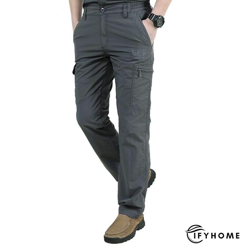 Men's Cargo Pants Hiking Pants Trousers Tactical Pants Military Summer Outdoor Ripstop Breathable Water Resistant Quick Dry Pants / Trousers Bottoms 6 Pockets Elastic Waist Black Army Green Hunting | IFYHOME