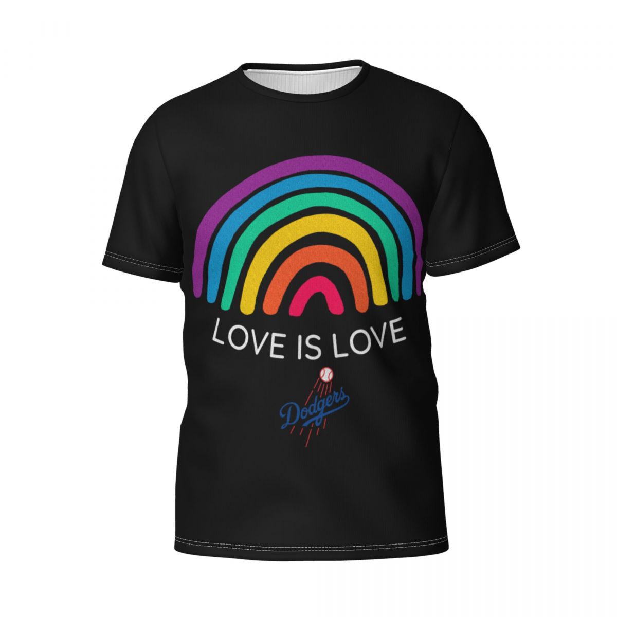 Los Angeles Dodgers Love is Love Pride Rainbow Men's Short Sleeve Shirt