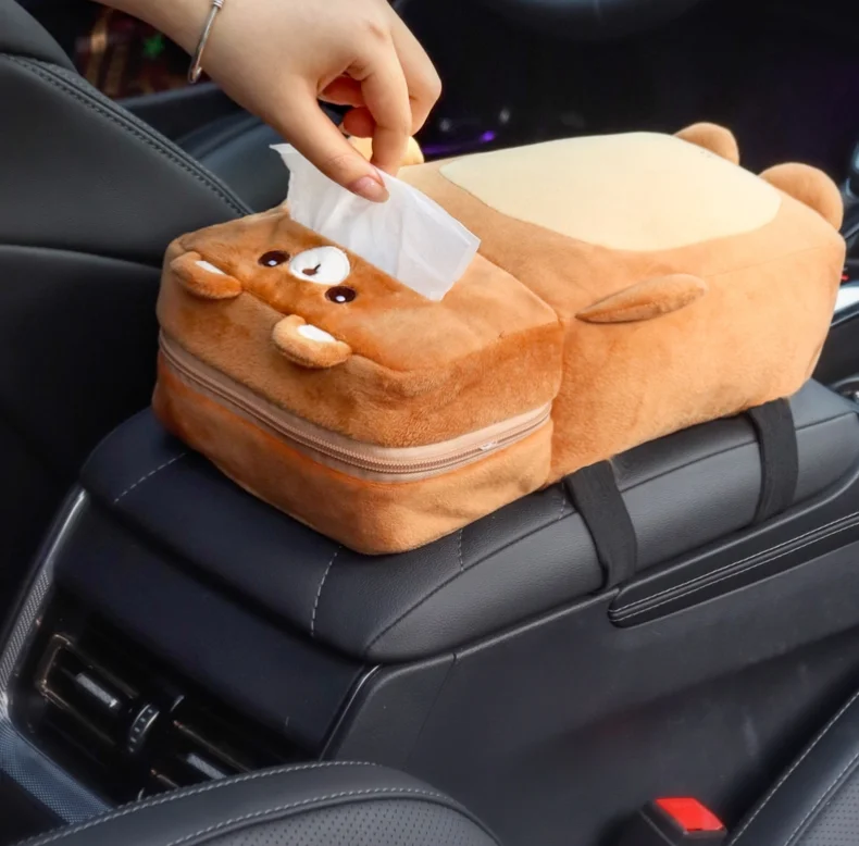 Creative Car Tissue Box Armrest Box Booster Pad 2-in-1