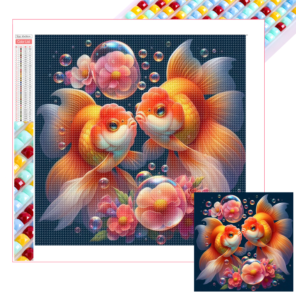 Goldfish 30*30cm(picture) full square drill diamond painting