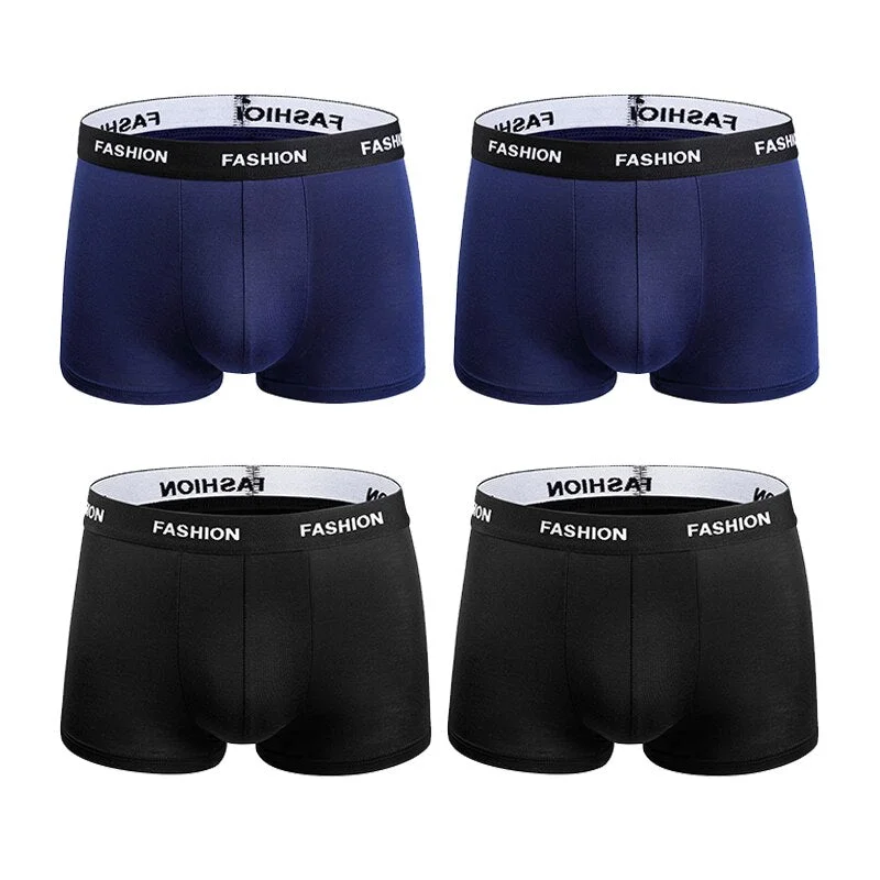 4PCS Men Underwear Cotton Boxers Panties Comfortable Mens Underpants Homme Sexy Fashion Letter Male Boxershorts