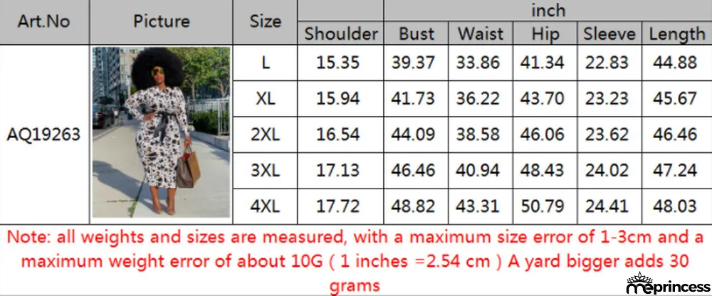Large Size Printed Slim Slimming Belt Dress