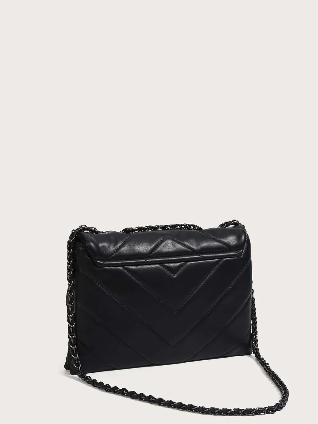 Chevron Flap Chain Shoulder Bag