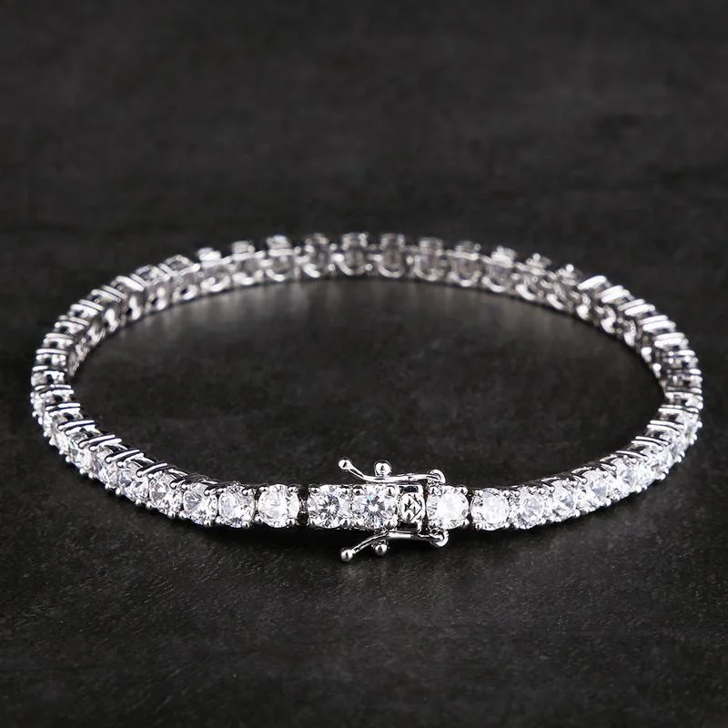 The Luxe Set - 5MM White Gold Iced Out Tennis Bracelet