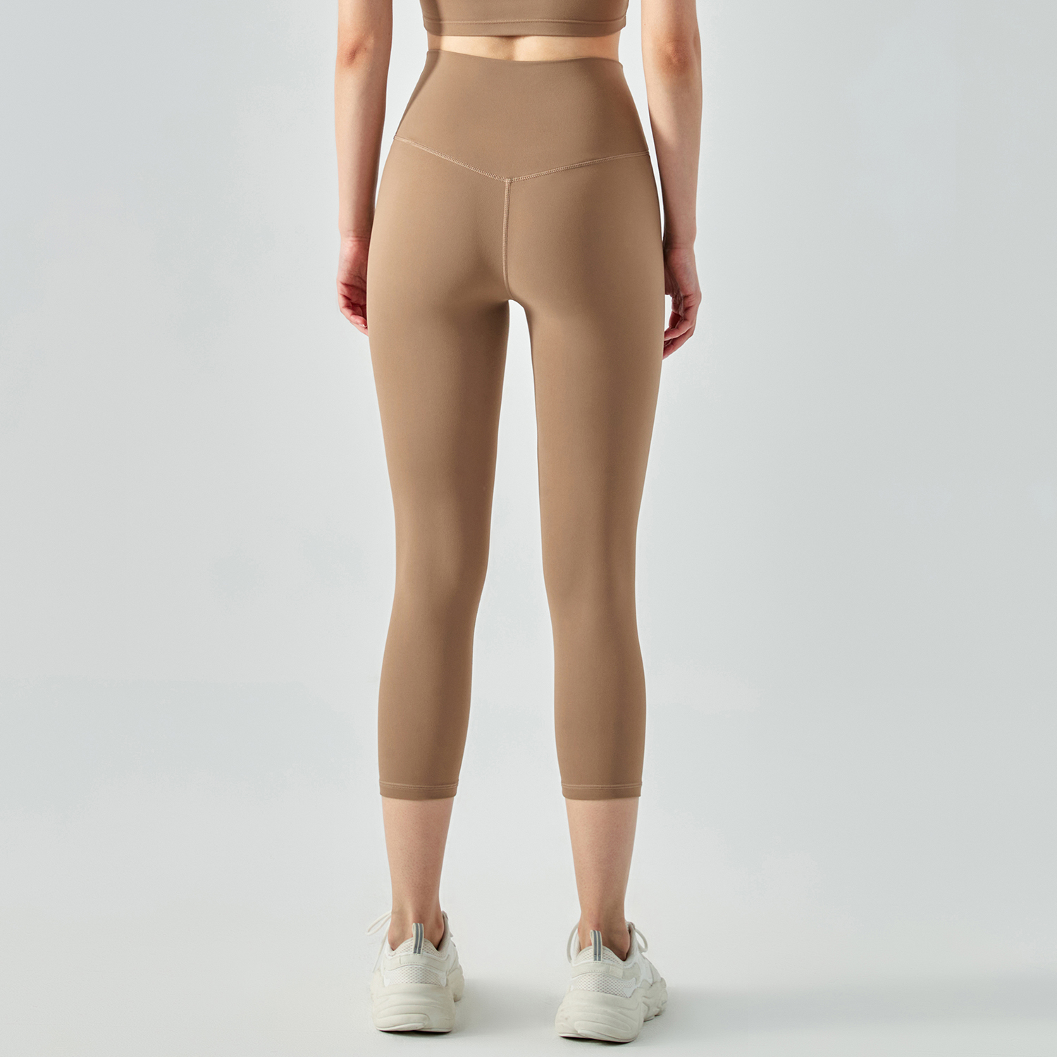 Buy Hergymclothing Cocoa no camel toe high waist buttery soft brushed stretchy yoga capri leggings at an affordable price