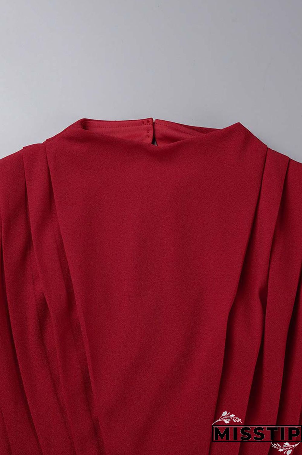 Black Elegant Solid Patchwork Backless Slit Fold O Neck Straight Dresses