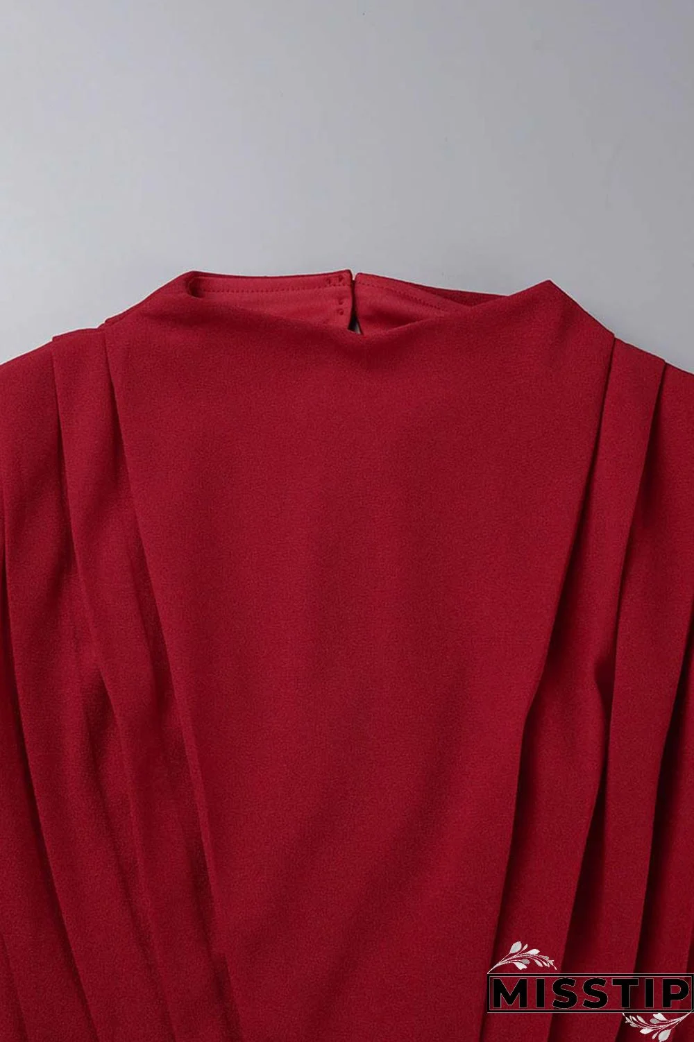 Black Elegant Solid Patchwork Backless Slit Fold O Neck Straight Dresses