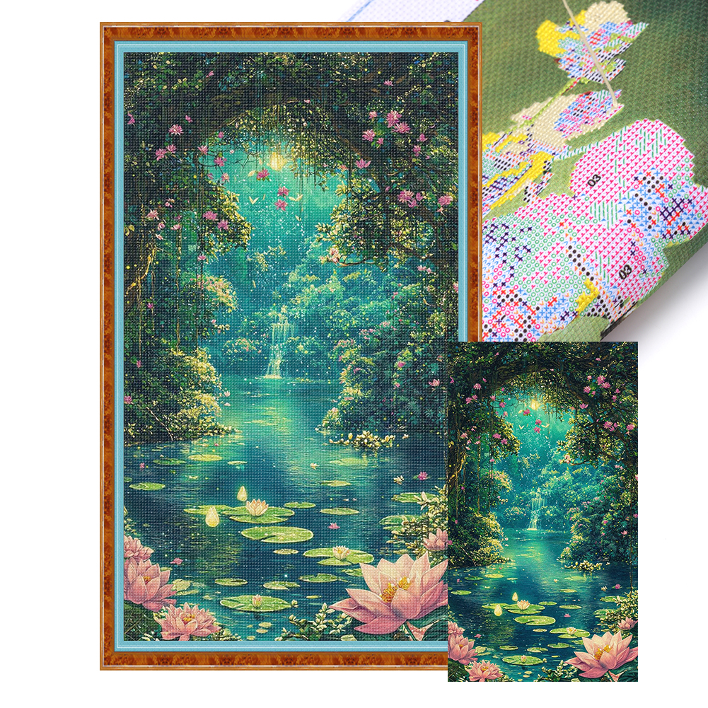 Pond Full 11CT Pre-stamped Canvas(40*70cm) Cross Stitch