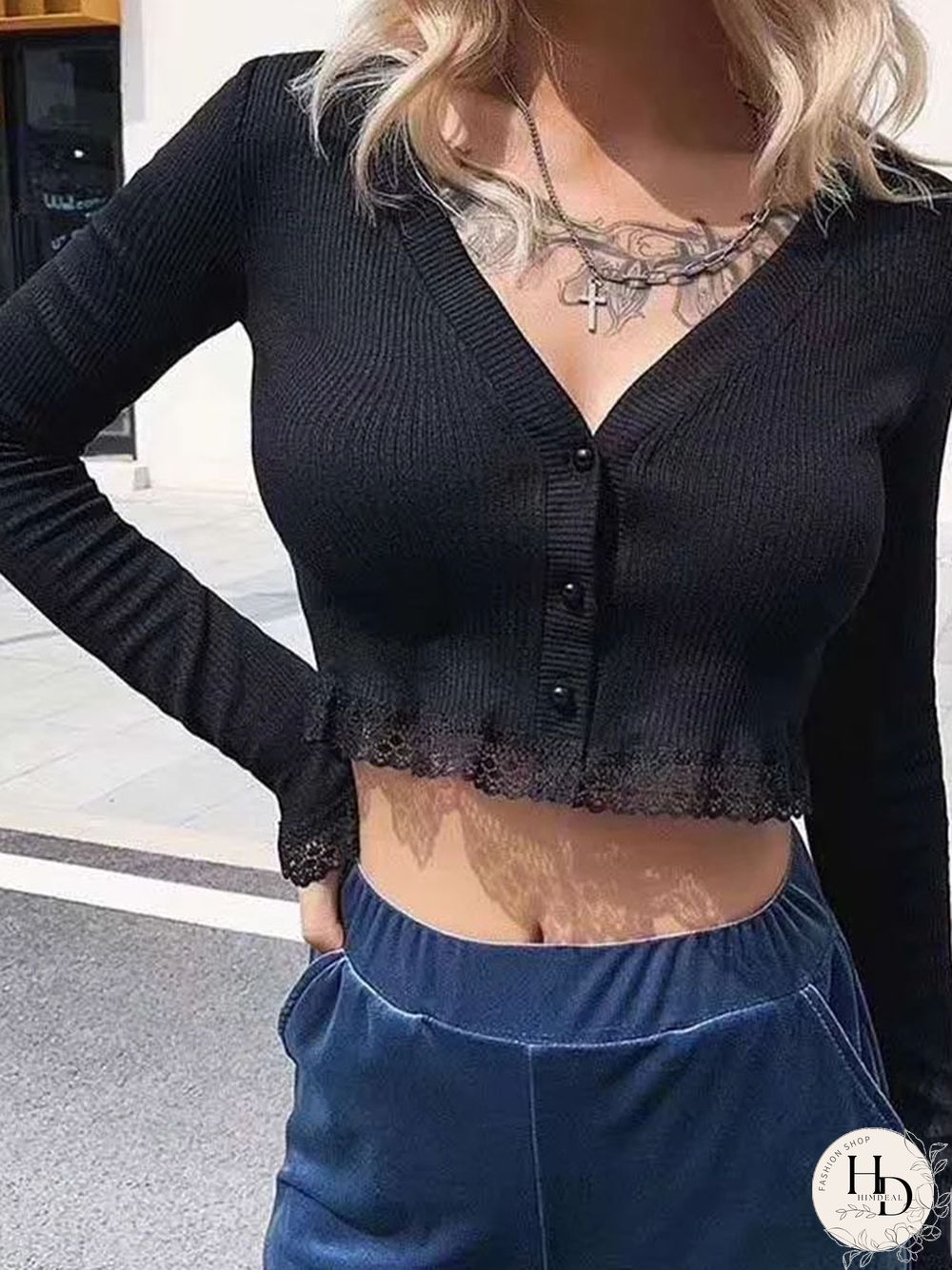 Pink Black Green Black Women Cardigans Fashion Slim Ladies Knitted Sweater Crop Top Long Sleeve Buttons Sweater