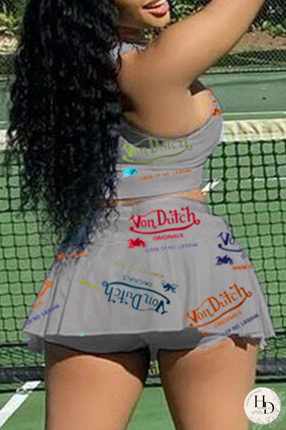 White Casual Letter Print Patchwork U Neck Sleeveless Two Pieces