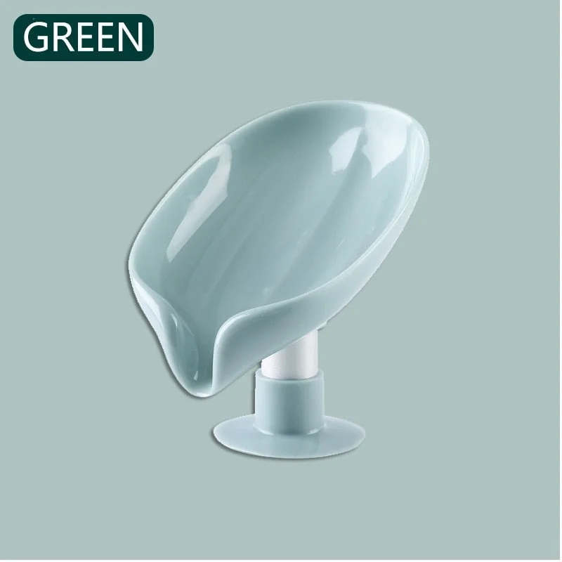 Leaf Shape Soap Box Drain Soap Holder Box Bathroom Shower Soap Holder sponge Storage Plate Tray Bathroom Supplies