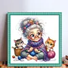 Sewing Old Lady-11CT Stamped Cross Stitch 40*40cm/15.75*15.75in tapestrymarket