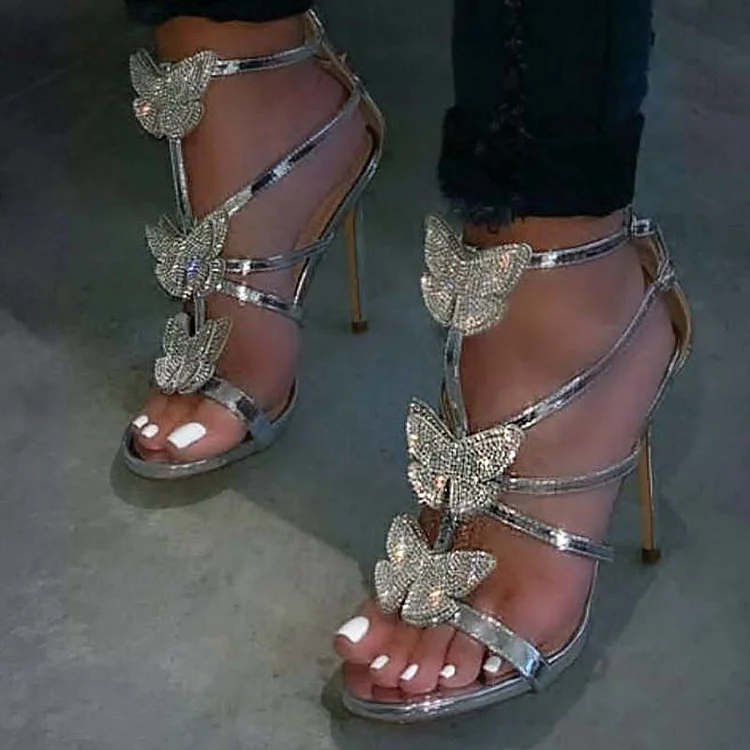 Butterfly Strappy Platform Stiletto Sandals Vdcoo